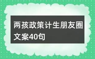 兩孩政策計生朋友圈文案40句