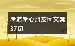 孝道、孝心朋友圈文案37句