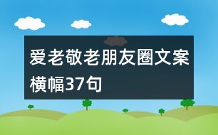 愛老敬老朋友圈文案、橫幅37句