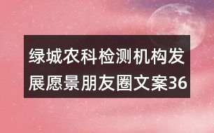 綠城農(nóng)科檢測機構(gòu)發(fā)展愿景朋友圈文案36句