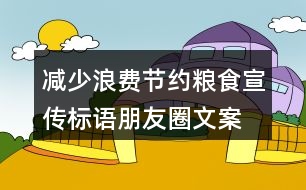 減少浪費(fèi)、節(jié)約糧食宣傳標(biāo)語朋友圈文案36句