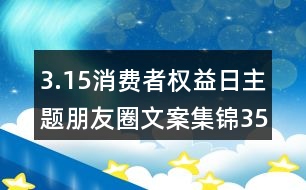 3.15消費(fèi)者權(quán)益日主題朋友圈文案集錦35句