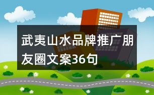 武夷山水品牌推廣朋友圈文案36句