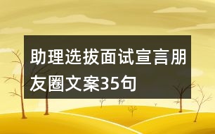 助理選拔面試宣言、朋友圈文案35句