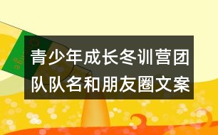 青少年成長冬訓營團隊隊名和朋友圈文案38句