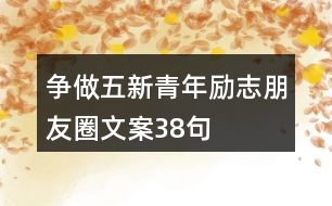 爭(zhēng)做五新青年勵(lì)志朋友圈文案38句