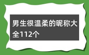 男生很溫柔的昵稱大全112個(gè)