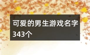 可愛的男生游戲名字343個