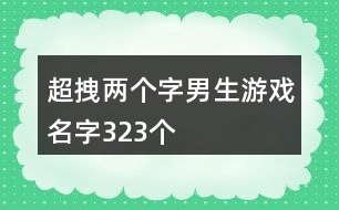 超拽兩個字男生游戲名字323個