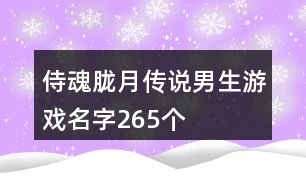 侍魂朧月傳說男生游戲名字265個