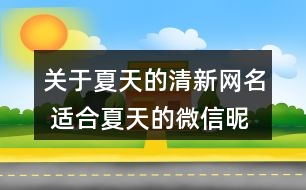 關(guān)于夏天的清新網(wǎng)名 適合夏天的微信昵稱323個(gè)