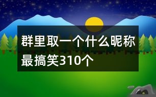 群里取一個(gè)什么昵稱最搞笑310個(gè)