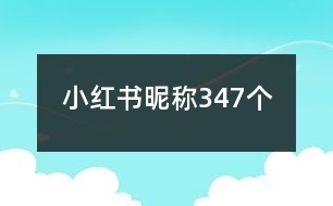 小紅書昵稱347個