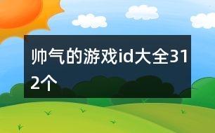 帥氣的游戲id大全312個