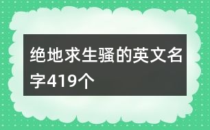 絕地求生騷的英文名字419個(gè)