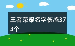 王者榮耀名字傷感373個