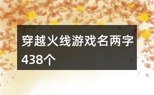 穿越火線(xiàn)游戲名兩字438個(gè)