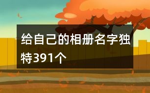 給自己的相冊名字獨(dú)特391個