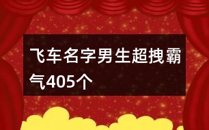 飛車名字男生超拽霸氣405個