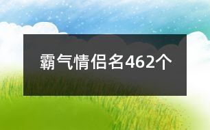 霸氣情侶名462個