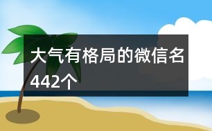 大氣有格局的微信名442個(gè)