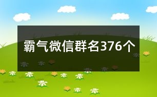 霸氣微信群名376個(gè)