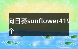 向日葵sunflower419個(gè)