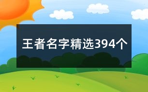 王者名字精選394個