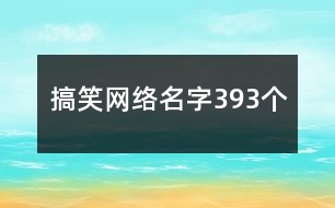 搞笑網絡名字393個