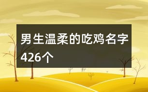 男生溫柔的吃雞名字426個