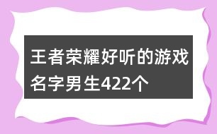 王者榮耀好聽的游戲名字男生422個