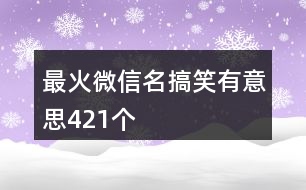 最火微信名搞笑有意思421個