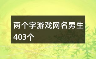 兩個(gè)字游戲網(wǎng)名男生403個(gè)