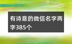 有詩(shī)意的微信名字兩字385個(gè)