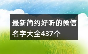 最新簡約好聽的微信名字大全437個