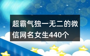 超霸氣獨(dú)一無(wú)二的微信網(wǎng)名女生440個(gè)