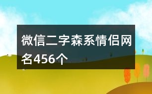 微信二字森系情侶網名456個