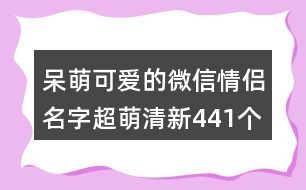 呆萌可愛(ài)的微信情侶名字超萌清新441個(gè)