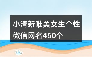 小清新唯美女生個性微信網(wǎng)名460個