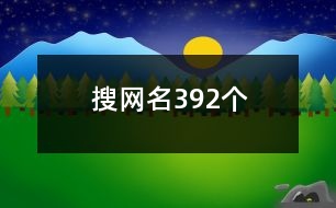 搜網(wǎng)名392個(gè)