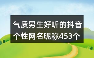 氣質男生好聽的抖音個性網名昵稱453個