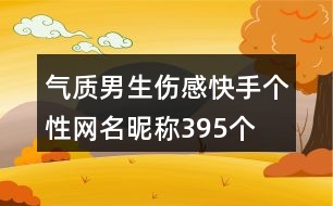 氣質(zhì)男生傷感快手個(gè)性網(wǎng)名昵稱395個(gè)