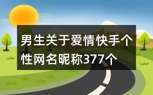 男生關(guān)于愛情快手個性網(wǎng)名昵稱377個