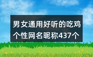 男女通用好聽的吃雞個(gè)性網(wǎng)名昵稱437個(gè)