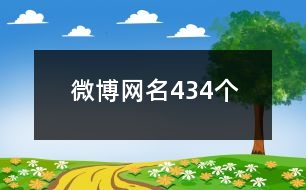 微博網(wǎng)名434個(gè)