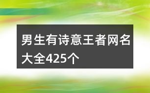 男生有詩(shī)意王者網(wǎng)名大全425個(gè)