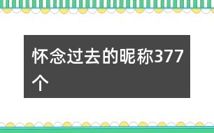 懷念過(guò)去的昵稱377個(gè)