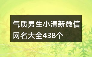 氣質(zhì)男生小清新微信網(wǎng)名大全438個(gè)