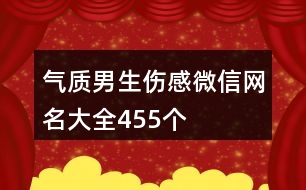 氣質(zhì)男生傷感微信網(wǎng)名大全455個(gè)