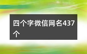 四個(gè)字微信網(wǎng)名437個(gè)